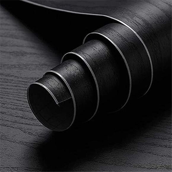 Black Wood Contact Paper - 23.6 x 196 Inches - Self-Adhesive, Removable - Picture 1 of 7